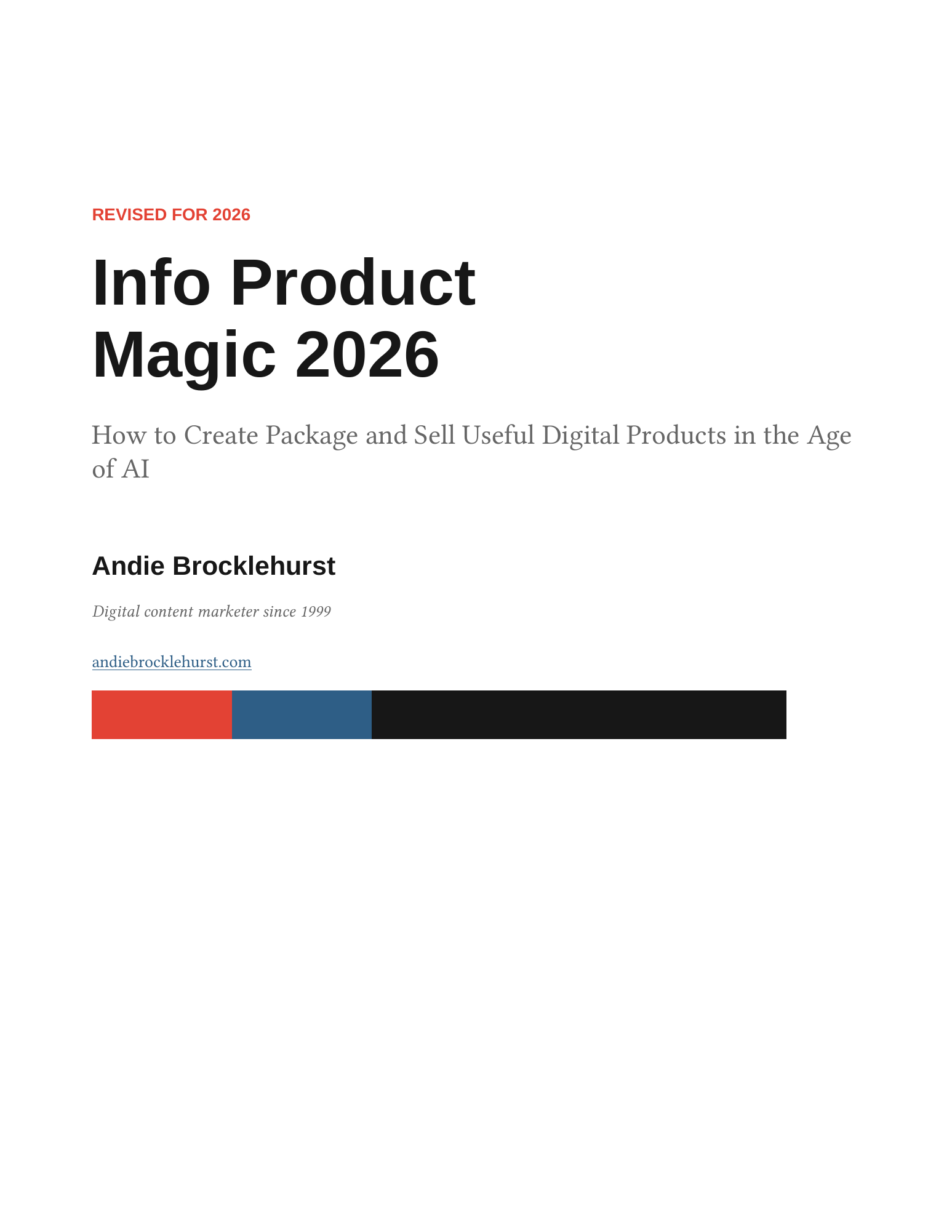 Cover of Info Product Magic 2026 by Andie Brocklehurst